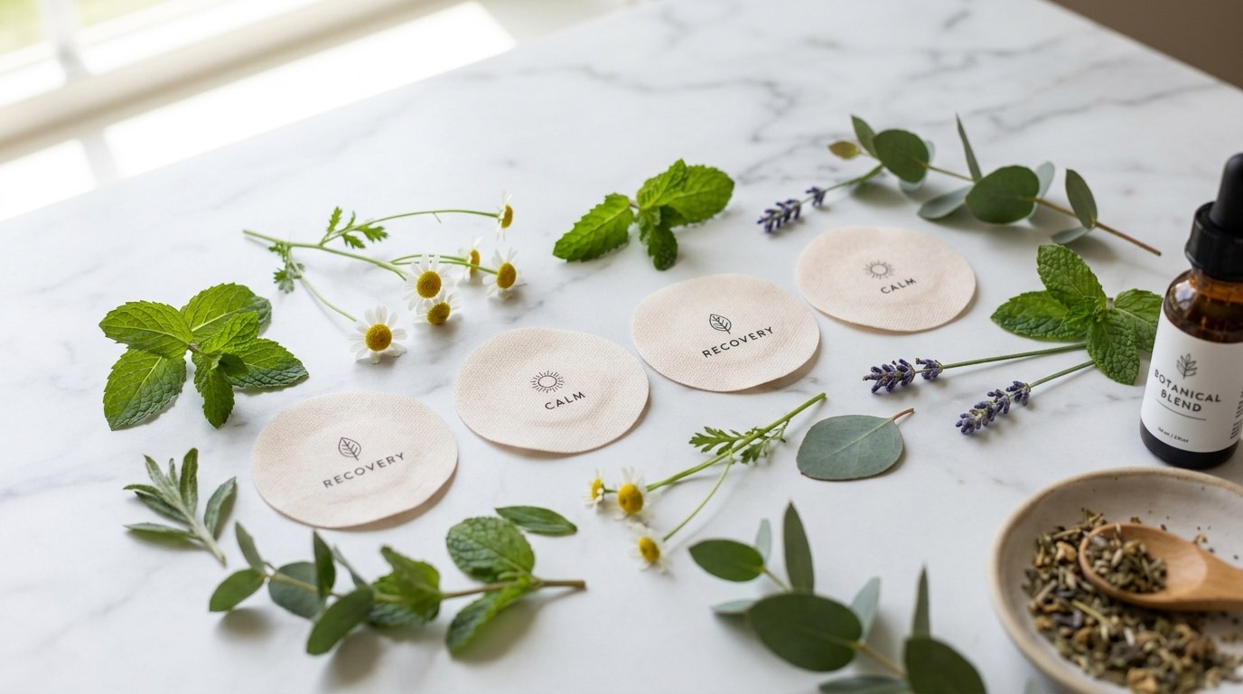 Kind Patches wellness patches on marble surface